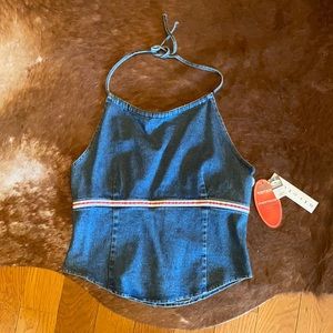 Vintage NWT Roper Denim Halter Top